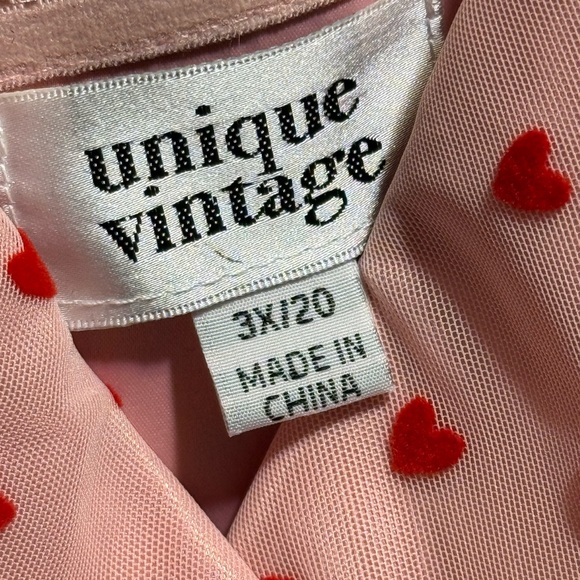 Unique Vintage Pink Heart Long Sleeve Dress - Picture 2 of 6